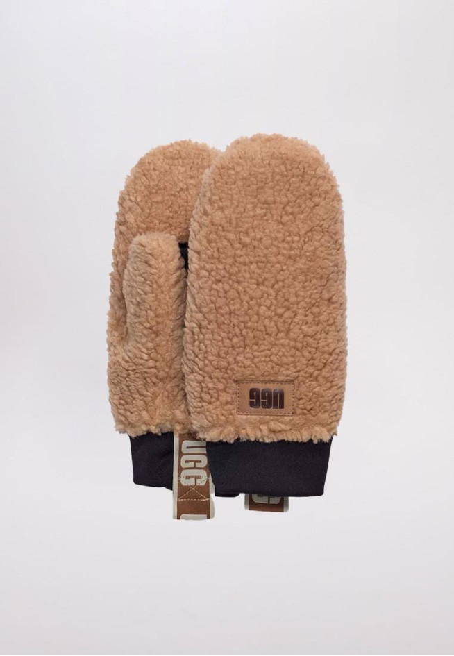 HANDSCHUHE UGG FLUFF MITTEN W LOGO TAPE der Marke UGG fr DAMEN in der  Farbe Leder online zum besten Preis | Frhjahr - Sommer 2026