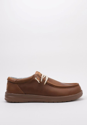 HEY DUDE WALLY GRIP CRAFT LEATHER Braun