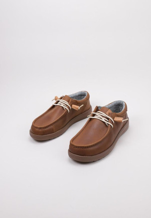 HEY DUDE WALLY GRIP CRAFT LEATHER Braun