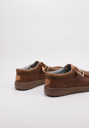 HEY DUDE WALLY GRIP CRAFT LEATHER Braun