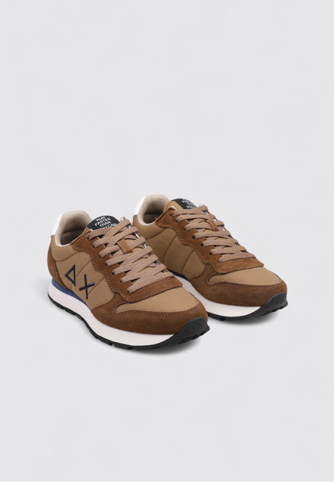 Baskets SUN68 Tom Pour Homme - Style Running Urbain En Cuir - Code Z45101-93 Marron