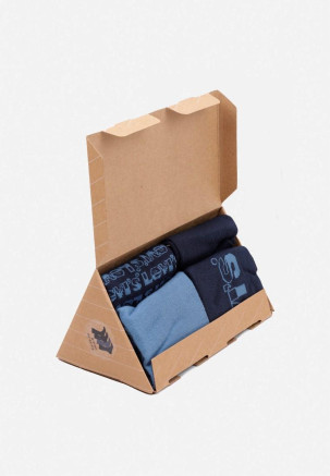 LEVIS GIFTBOX REG CUT DENIM LOGO 4P Multicolore