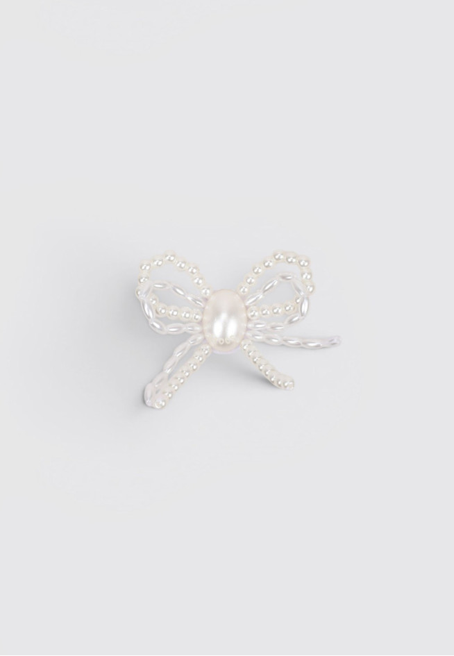 CROCS WHITE PEARL BEADED BOW Blanco