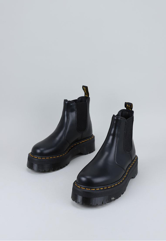 DR MARTENS 2976 Quad Black Polished Smooth Noir
