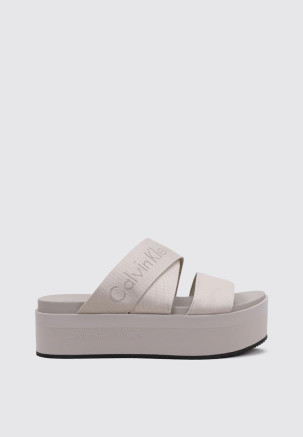 CALVIN KLEIN FLATFORM SANDAL WEBBING IN MR Blanco