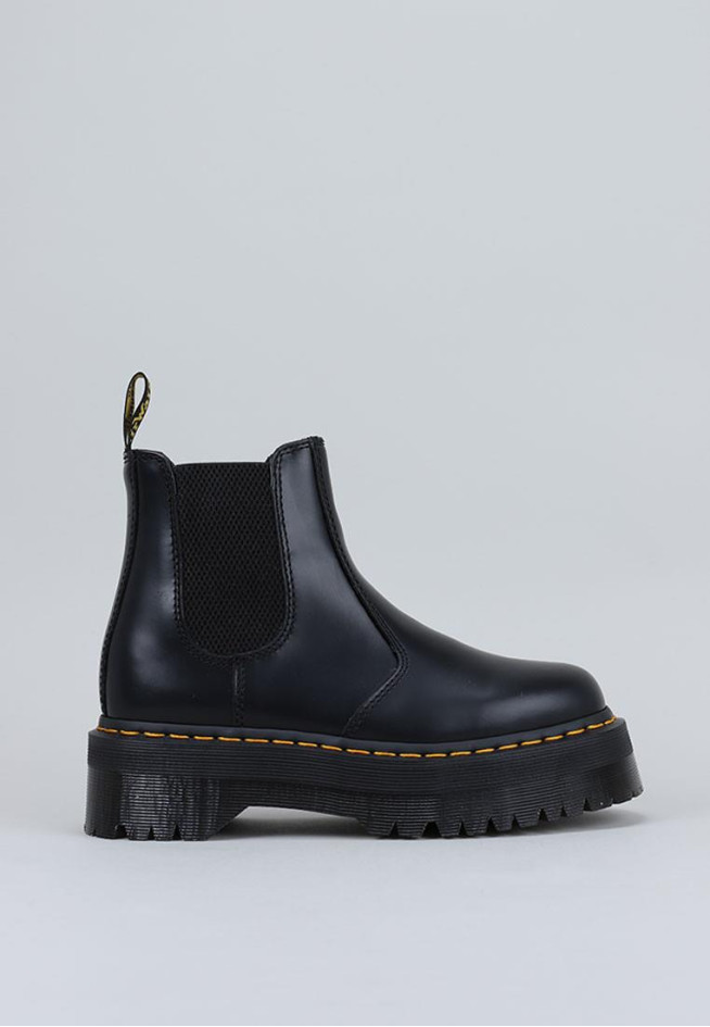 DR MARTENS 2976 Quad Black Polished Smooth Negro