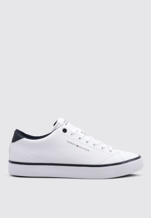 TOMMY HILFIGER TH HI VULC CORE LOW LEATHER ESS Blanco