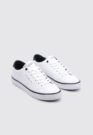 TOMMY HILFIGER TH HI VULC CORE LOW LEATHER ESS Blanco