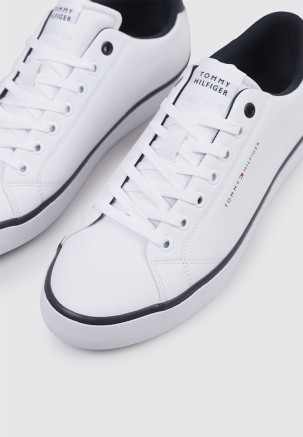 TOMMY HILFIGER TH HI VULC CORE LOW LEATHER ESS Blanco