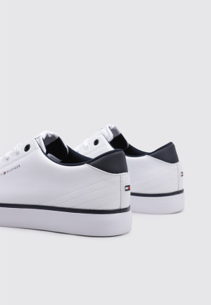 TOMMY HILFIGER TH HI VULC CORE LOW LEATHER ESS Blanco