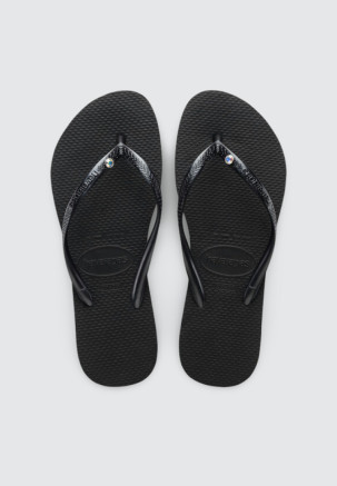 HAVAIANAS SLIM CRYSTAL SWII Negro