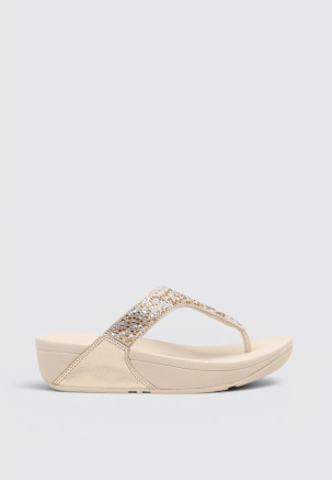 FITFLOP LULU CRYSTAL-MIX METALLIC TOE-POST Dorado