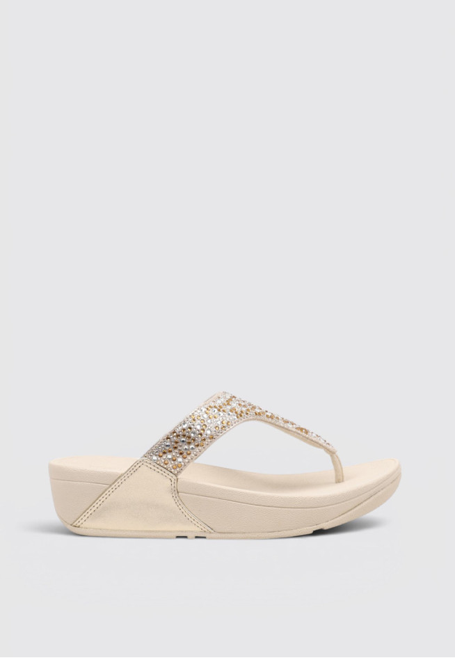 FITFLOP LULU CRYSTAL-MIX METALLIC TOE-POST Dorado