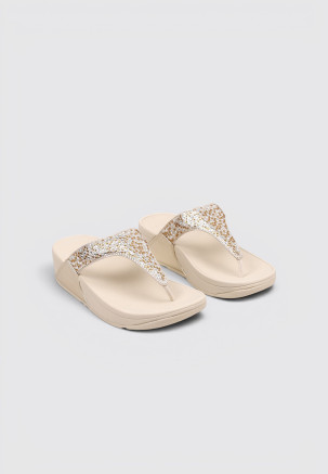 FITFLOP LULU CRYSTAL-MIX METALLIC TOE-POST Dorado