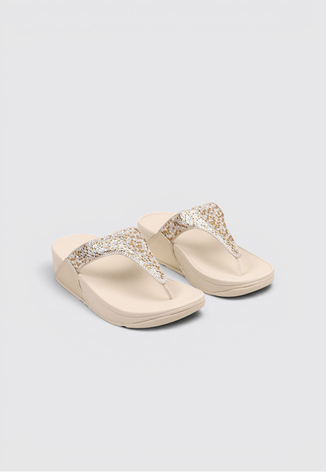 FITFLOP LULU CRYSTAL-MIX METALLIC TOE-POST Dorado