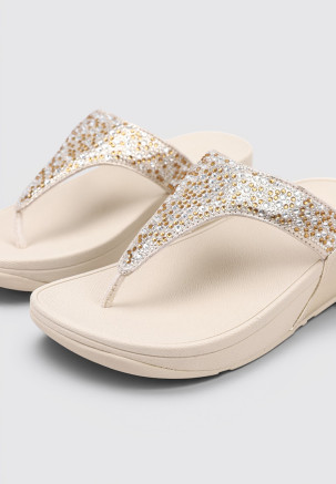 FITFLOP LULU CRYSTAL-MIX METALLIC TOE-POST Dorado