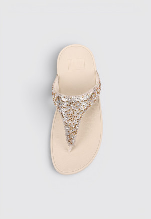 FITFLOP LULU CRYSTAL-MIX METALLIC TOE-POST Dorado
