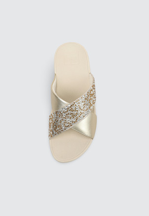 FITFLOP LULU CRYSTAL-MIX METALLIC TOE-POST Dorado