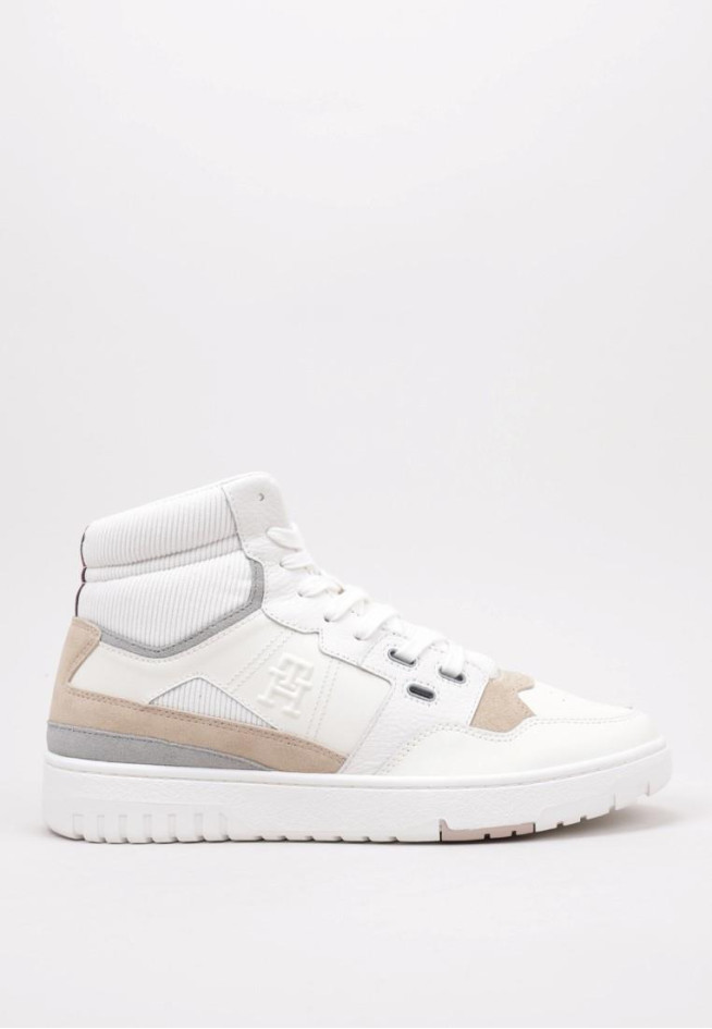 TOMMY HILFIGER TH BASKET BETTER MIDCUT Blanco