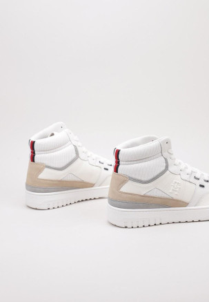 TOMMY HILFIGER TH BASKET BETTER MIDCUT Blanco