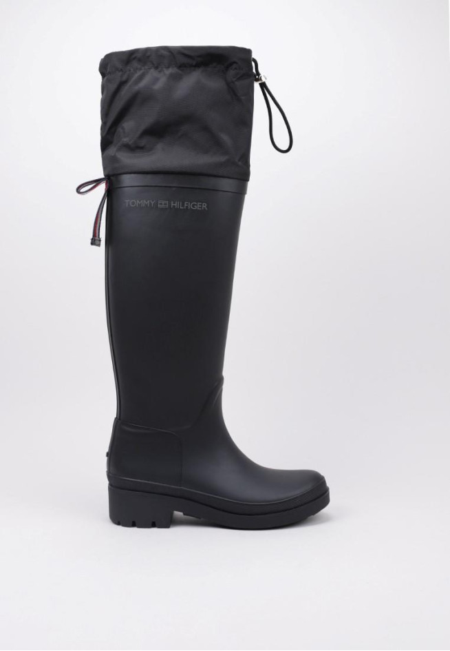 TOMMY HILFIGER TH OVERKNEE RAINBOOT MONOGRAM Negro