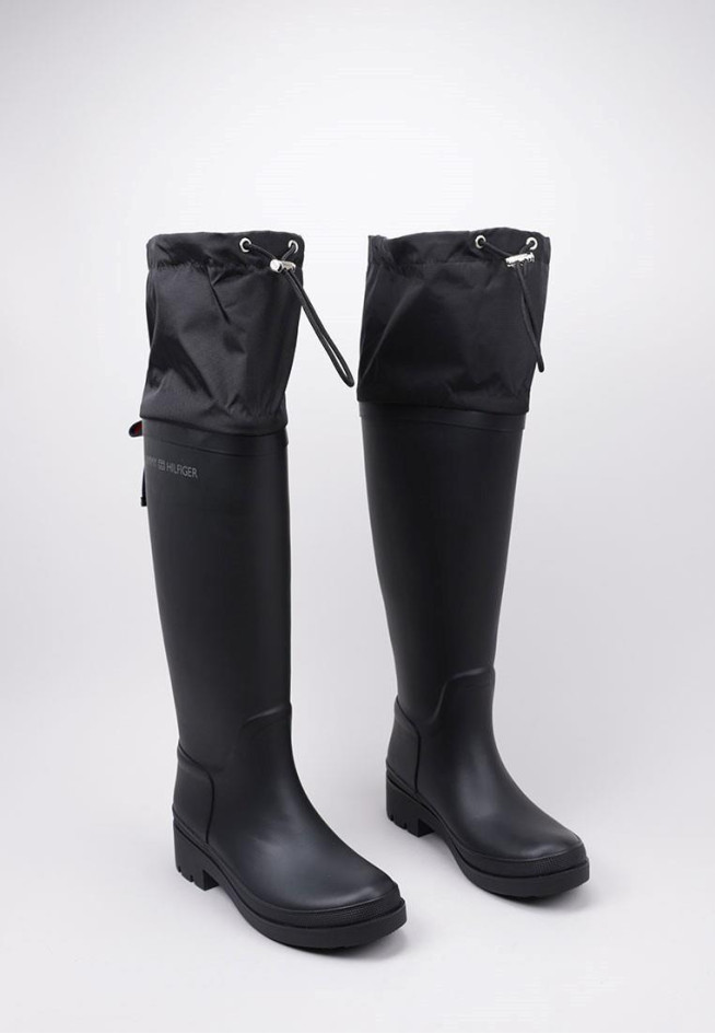 TOMMY HILFIGER TH OVERKNEE RAINBOOT MONOGRAM Negro