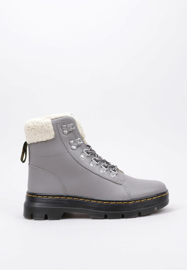 DR MARTENS Combs W FL Zinc Grey Oiled Full Grain Wp & Natural Boogie Fur Gris